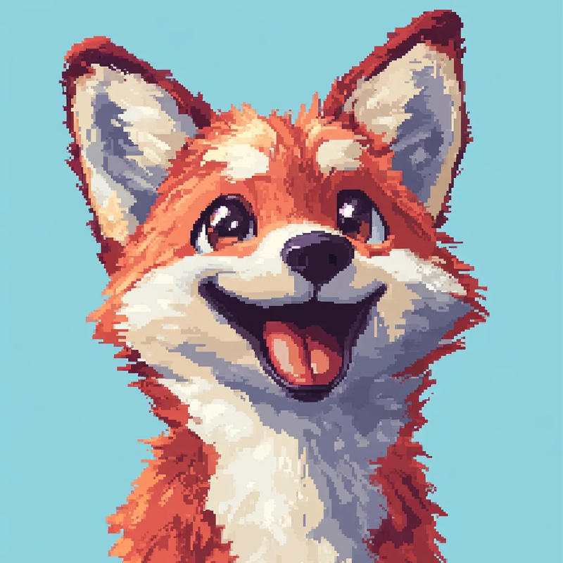 Cheerful Cartoon Animal Pixel Icon - Vibrant Pixel Art Portraits for Creative Projects and Game Design