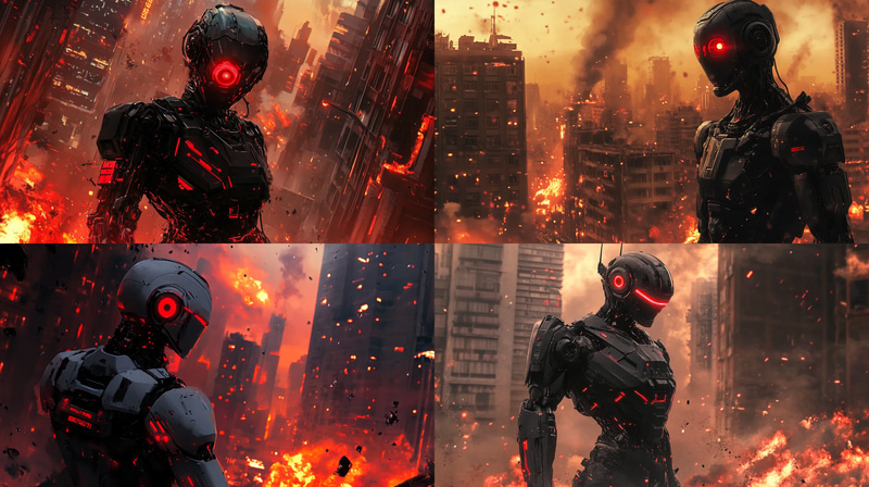 Battle-Ready Android in Tactical Armor - Futuristic Robotics Illustration for Designers and Sci-Fi Creators