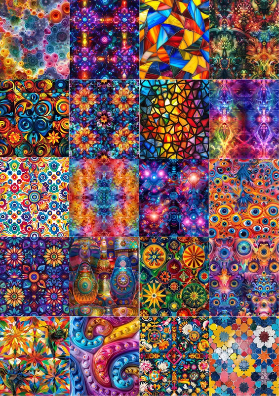 100 Kaleidoscope Infinity Patterns - Geometric Abstract Designs for Creative Printables and Digital Projects