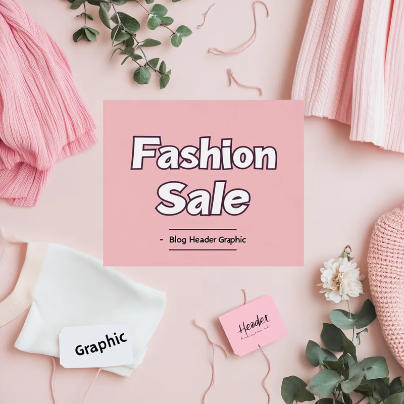Fashion Sale Blog Header Graphic - Sleek Gridline Social Media Template for Stylish Brand Promotion