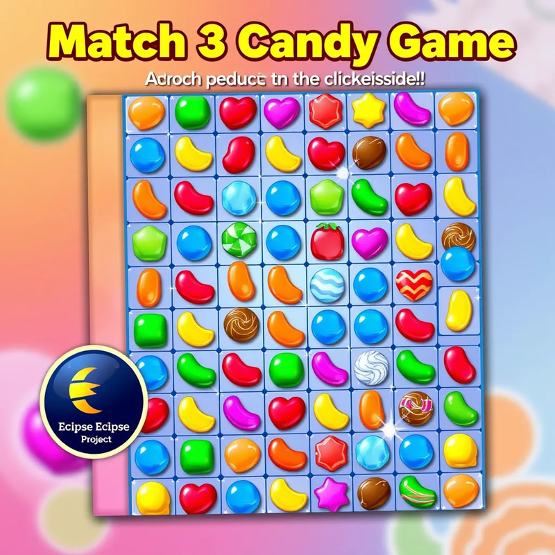 Match 3 Candy Game - Android Eclipse Project for Easy Reskin - Ready-to-Use Mobile Game Template for Developers and Indie Creators