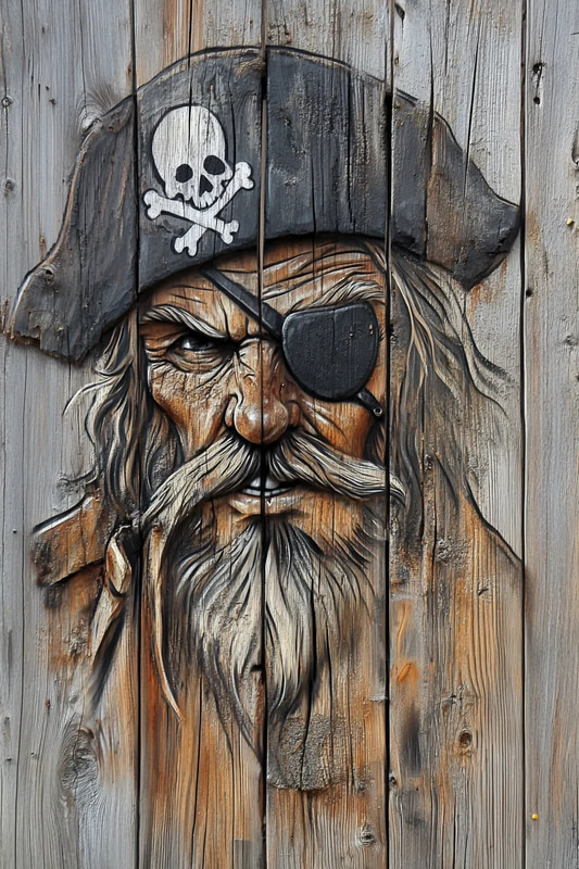 Charming Pirate Graffiti Art - Urban Street Character Art for Creative Projects and Brand Expression