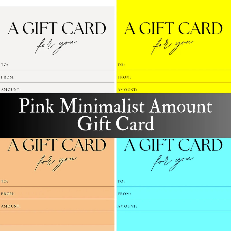 Pink Minimalist Amount Gift Card - Sleek Virtual Certificate Design for Personal & Business Gifting