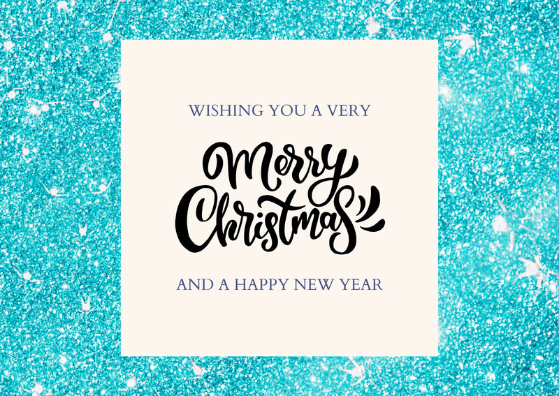 Glittery Merry Christmas Greeting - Festive Holiday Card Design for Seasonal Cheer and Warm Wishes