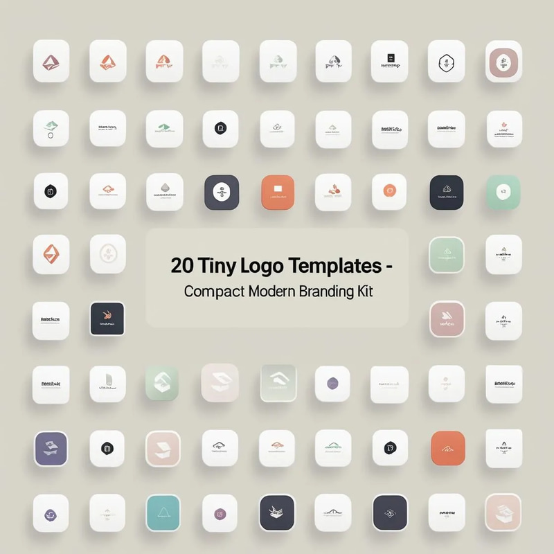 20 Tiny Logo Templates - Compact Modern Branding Kit - Sleek Visual Identity Designs for Entrepreneurs and Small Businesses