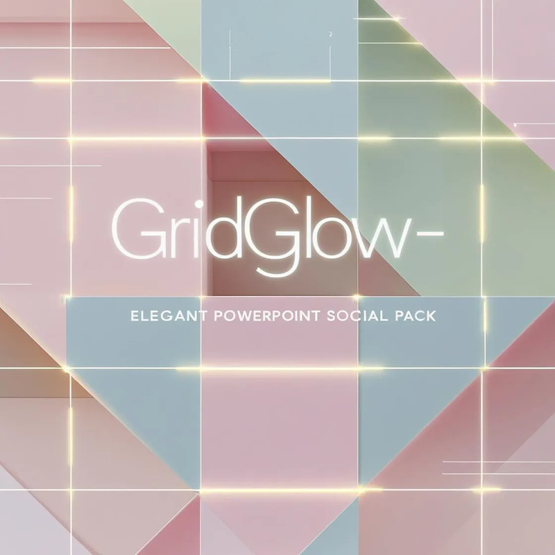 GridGlow - Elegant PowerPoint Social Pack - Animated Social Media Templates for Professional Content Creators and Marketers