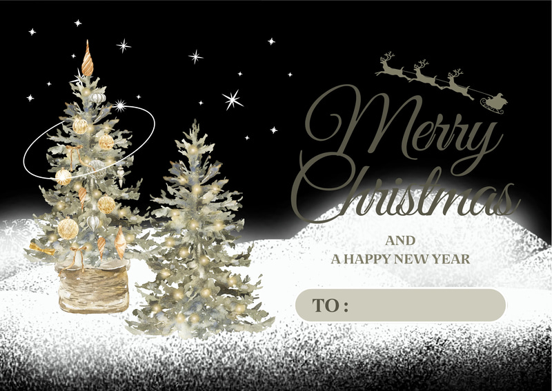 Luxury Style Merry Christmas Greeting Card - Elegant Holiday Wishes for Personal and Business Seasons