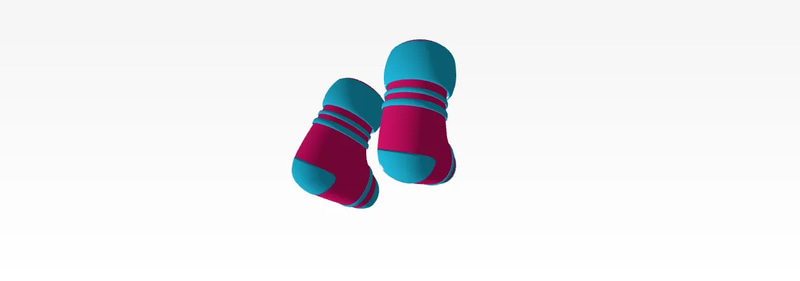 Pink Socks with Blue Stripes - Vibrant 3D Printing Model for Creative Tech and Wearable Design