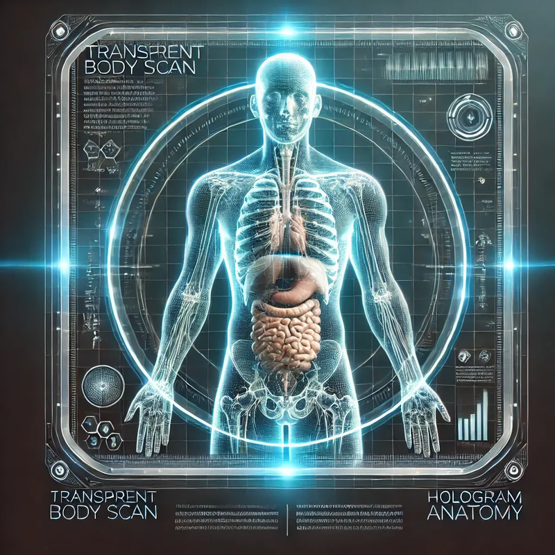 Holographic Human Body Scan - Futuristic AI Motion Graphic Elements for Dynamic Visual Storytelling
