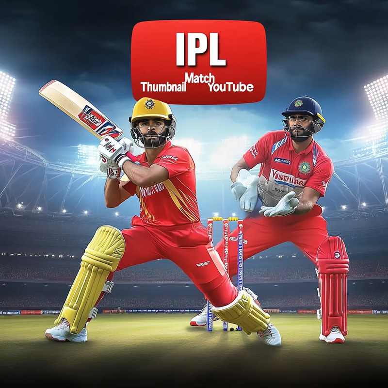 IPL Match Thumbnail YouTube - Engaging Sports YouTube Thumbnail Templates for Creators and Marketers