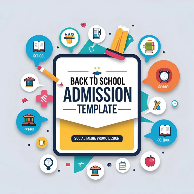 Back to School Admission Template - Social Media Promo Design - Clean Educational Promo Template for Engaging School Campaigns