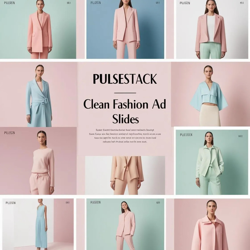 PulseStack Clean Fashion Ad Slides - Animated Social Media Templates for Trendy Brand Campaigns