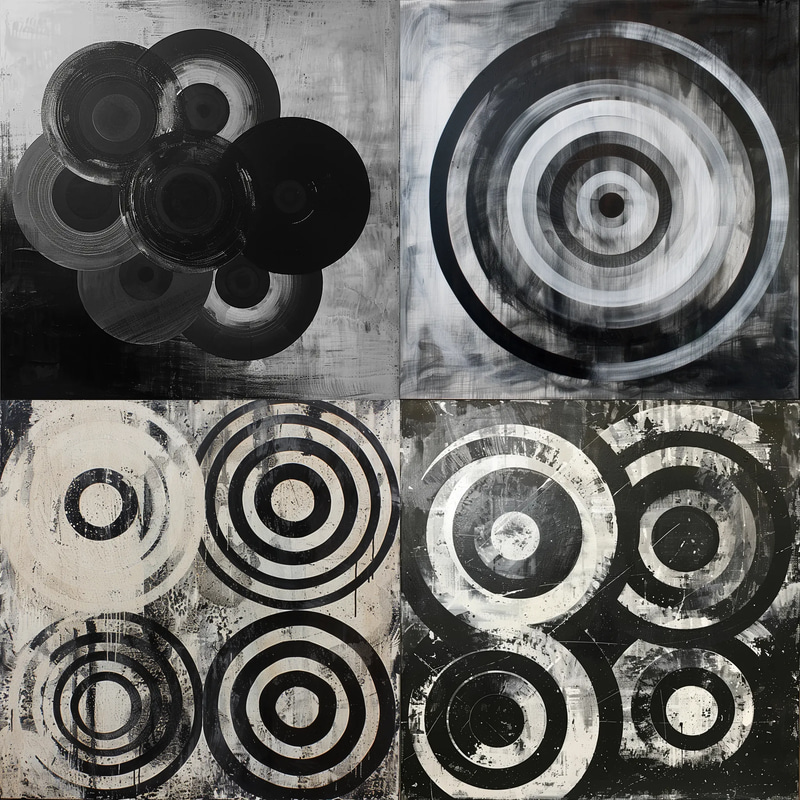 Geometric Abstract - Concentric Circles - Modern Geometric Abstraction Art for Creative and Decorative Projects