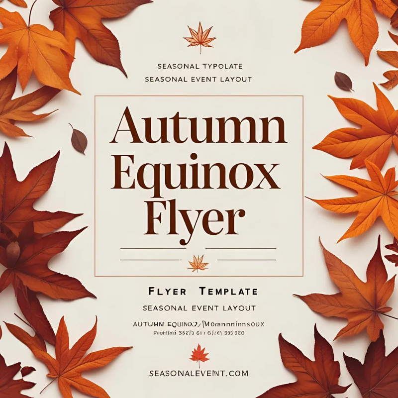 Autumn Equinox Flyer Template - Seasonal Event Layout - Elegant Marketing Flyer for Seasonal Campaigns and Promotions