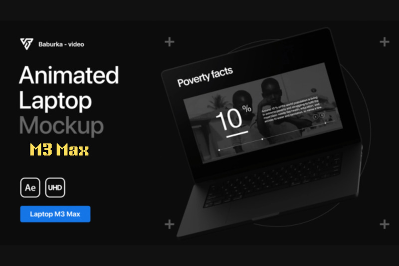 MacBook M3 Max Mockup Animation - Sleek Product Promo Video Template for Tech Marketers & Creators