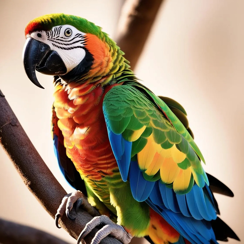 Colorful Parrot Close Up - Vibrant Wildlife Stock Video for Nature Documentaries and Creative Media