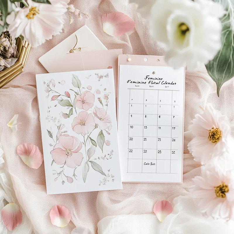 Feminine Floral Calendar Suite - Elegant Daily, Weekly & Monthly Planner Templates for Organized Living