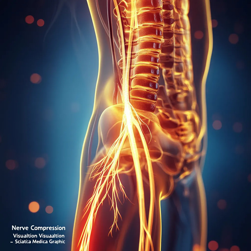 Nerve Compression Visualization - Sciatica Medical Graphic - Cinematic Medical Motion Graphics for Healthcare Education and Patient Engagement