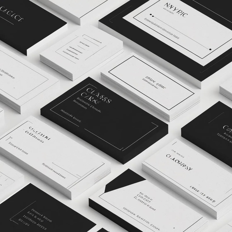 Classic Black & White Business Cards - High-Contrast Templates - Timeless Professional Designs for Impactful Brand Identity