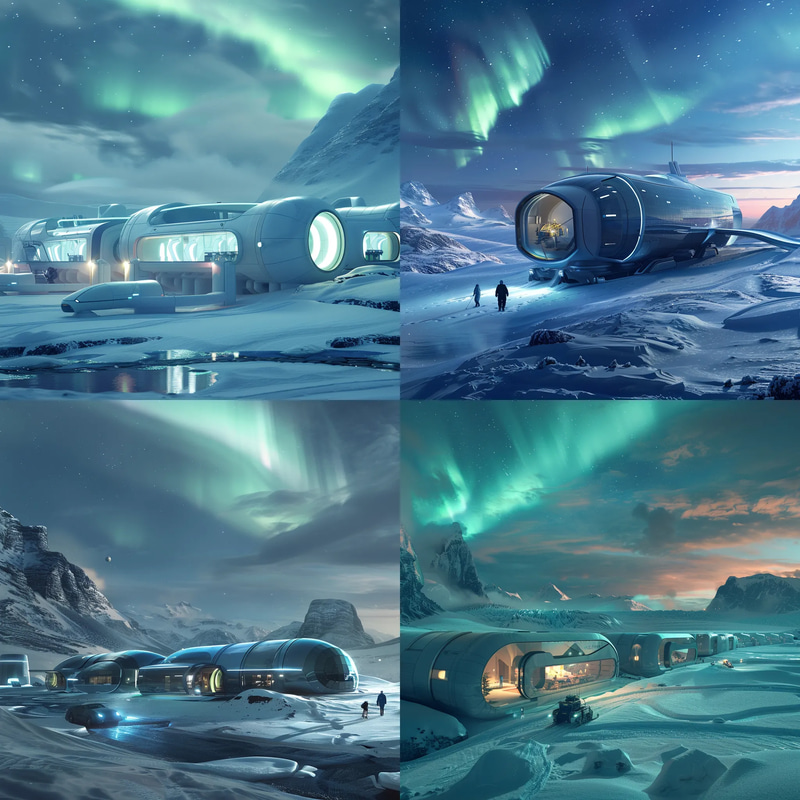 Frostpoint Station Arctic Tech Haven Concept - Immersive Environment Concept Art for Futuristic Sci-Fi Worlds and Creators