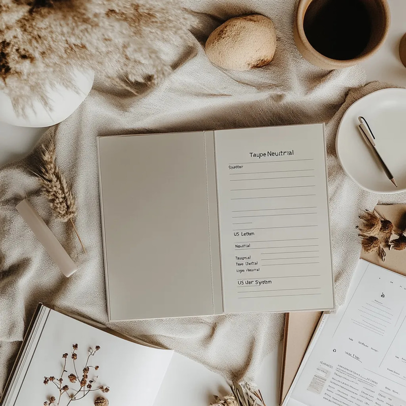 Taupe Neutral US Letter System - Elegant Daily, Weekly & Monthly Planner for Organized Productivity in 2025-2026