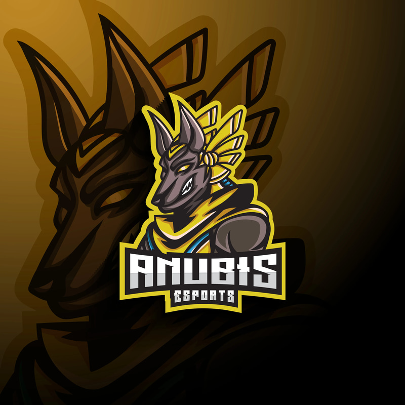 Anubis Esports Mascot Logo Design - Dynamic Branding Template for Competitive Gaming and Streamlined Identity Creation