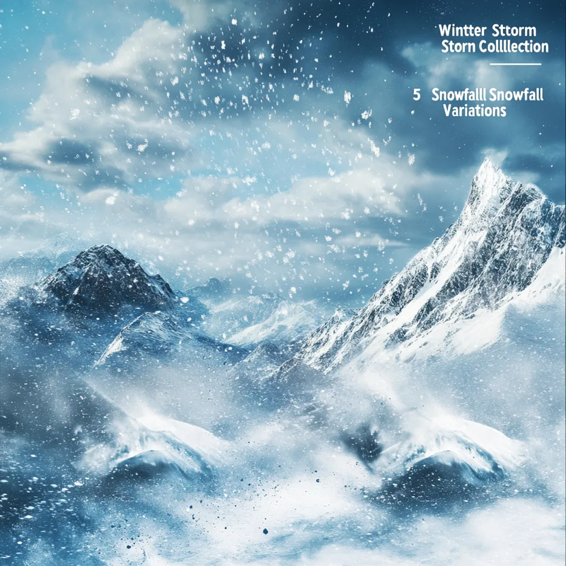 Winter Storm Collection - 5 Snowfall Variations - Cinematic Snowfall Motion Graphics for Filmmakers and Content Creators