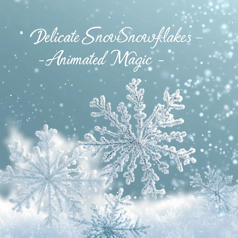 Delicate Snowflakes - Animated Winter Magic - Cinematic Motion Graphics Overlays for Seasonal Videos and Creative Projects