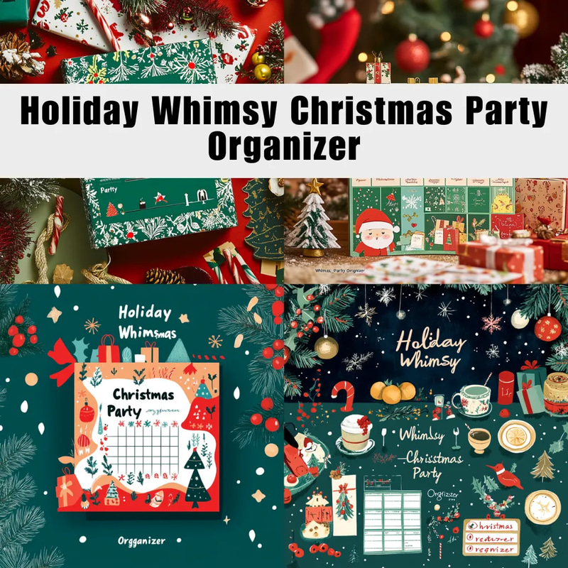 Holiday Whimsy Christmas Party Organizer - Elegant Event Planner for Memorable Holiday Celebrations