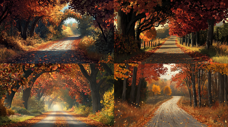 Autumn Countryside - Verdant Horizon Studio Autumn Landscape Art for Timeless Nature Decor and Creative Projects