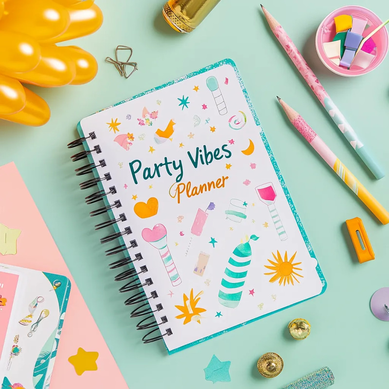 Party Vibes Cute Celebration Planner - Charming Event Organizer for Effortless Party & Wedding Planning