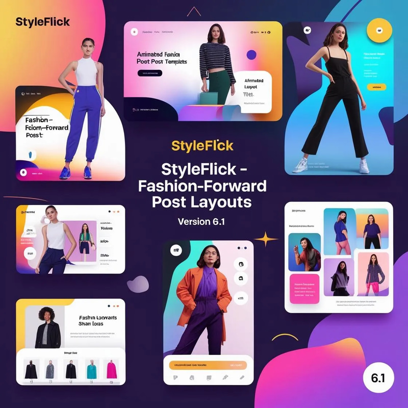 StyleFlick Fashion-Forward Post Layouts - Animated Social Media Templates for Trendy Brand Engagement and Creator Impact