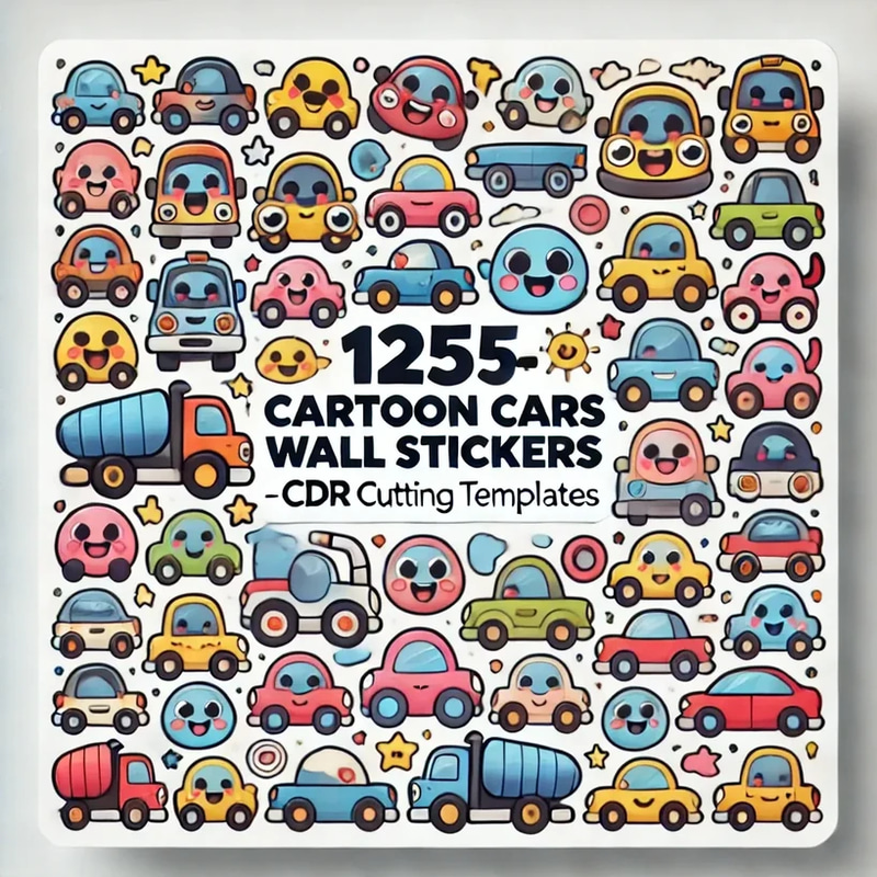 125+ Cartoon Cars Wall Stickers - Playful Travel & Adventure Car Cutout Templates for Creative Crafting
