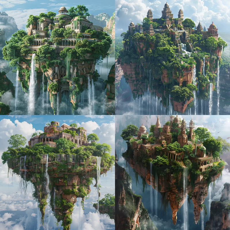 Skyfall Archipelago Floating Eden Concept - Immersive Environment Concept Art for Designers and Creators