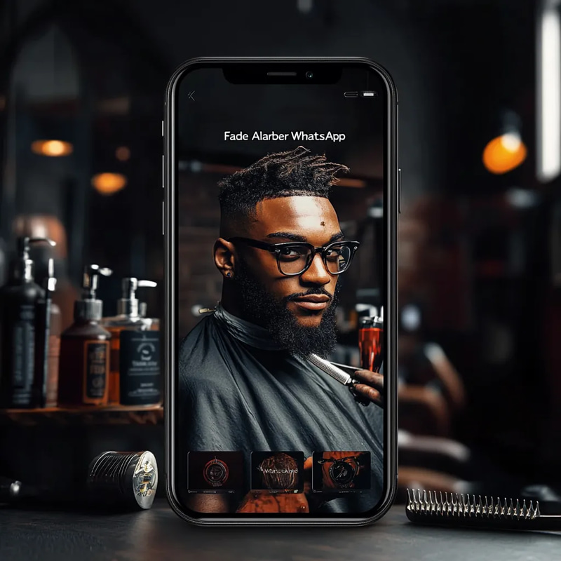 Fade Alert Barber WhatsApp Post - Sleek Social Media Template for Barber Shops & Client Engagement