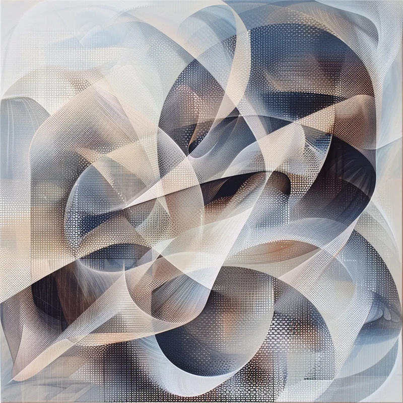 Kinetic Abstract Overlapping Geometrics - Dynamic Abstract Art for Creative Visual Projects and Modern Spaces