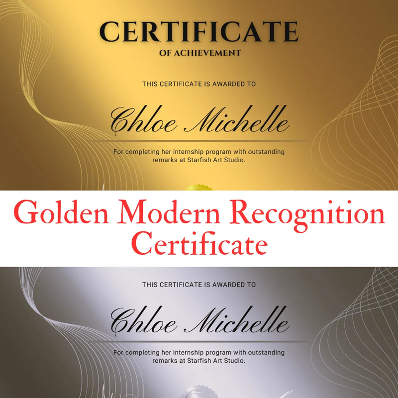 Golden Modern Recognition Certificate - Sleek Editable Award Template for Professional Achievement and Training Success