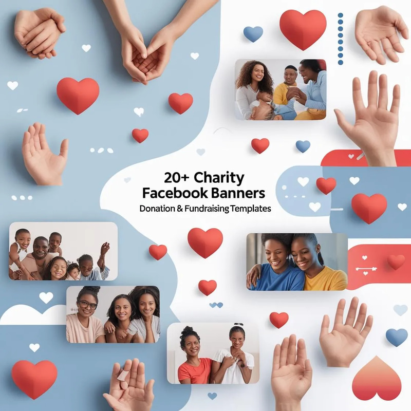 20+ Charity Facebook Banners - Donation & Fundraising Templates - Engaging Social Media Ads for Nonprofits & Causes 2025-2026