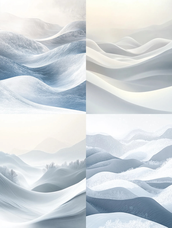 Abstract Winter Landscape - Serene Verdant Horizon Studio Art for Modern Spaces and Creative Displays