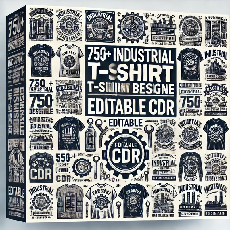 750+ Industrial T-Shirt Design Bundle - Editable Vector Graphics for Creative Apparel & Merch Designers 2025-2026