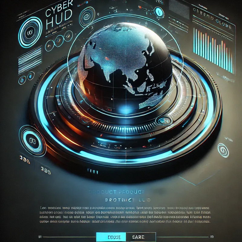 Cyber HUD Globe Futuristic Interface - Dynamic AI-Driven Motion Graphics Background for Tech and Sci-Fi Projects