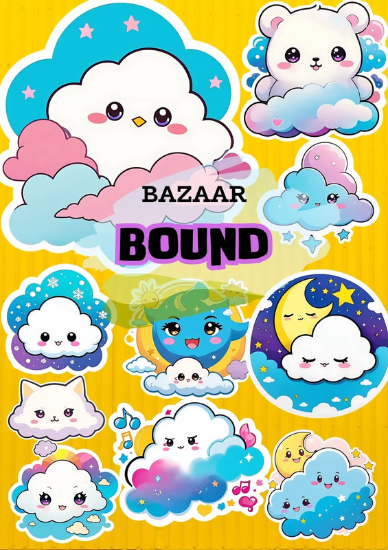 10 Sky Moods Sun Moon Cloud Sticker Set - Vibrant Weather & Nature Stickers for Creators and Planners