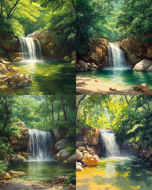 Waterfall Painting - Serene Landscape Art for Home Décor and Creative Spaces 2025-2026