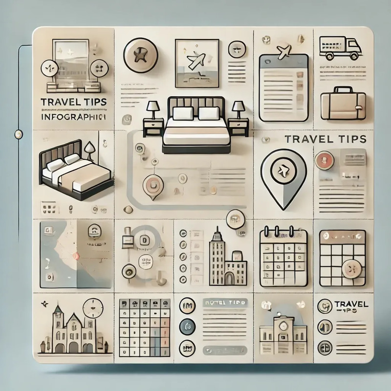 Travel Tips Infographic - Hotel Planning & Accommodation Guide - Engaging Visual Travel Planning for Smart Stay Choices