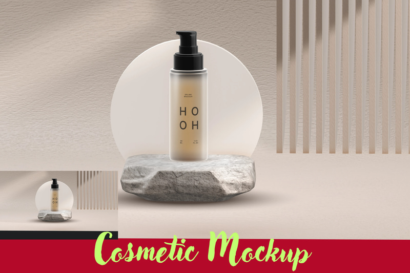 Cosmetic Product 3D Mockup - Realistic 3D Template for Cosmetic Branding and Packaging Design