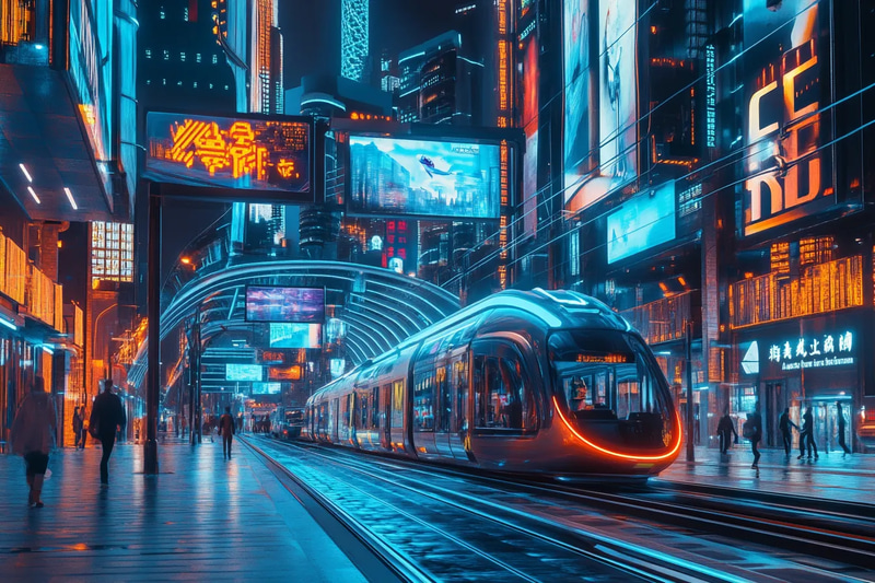 Holo District Digital Urban Quarter - Futuristic Digital Urban Environment Art for Creators and Designers