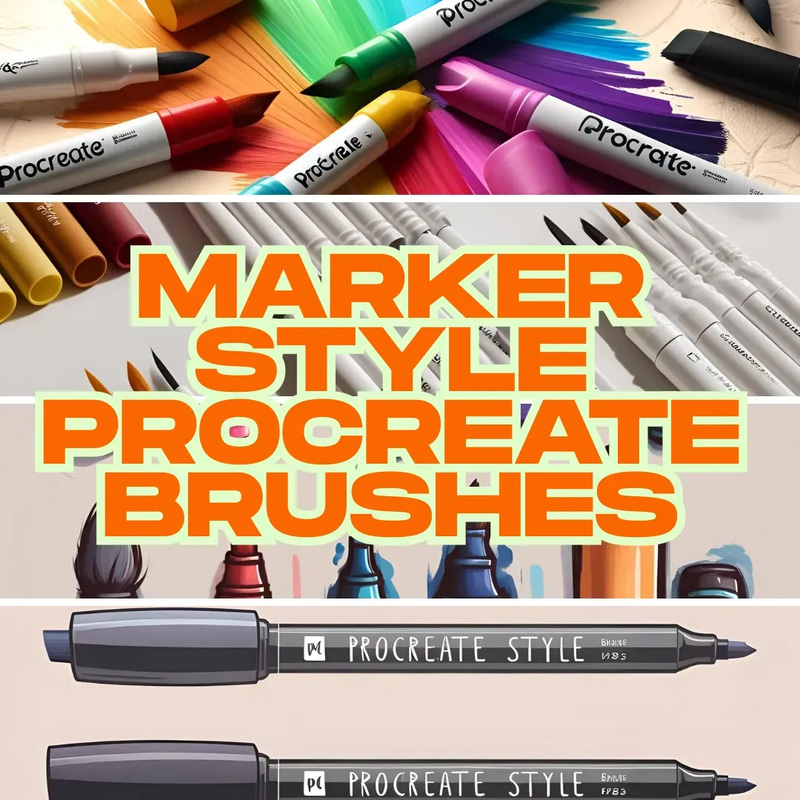 Marker Style Procreate Brushes - Premium Digital Brush Set for Creative Illustration and Artistic Expression