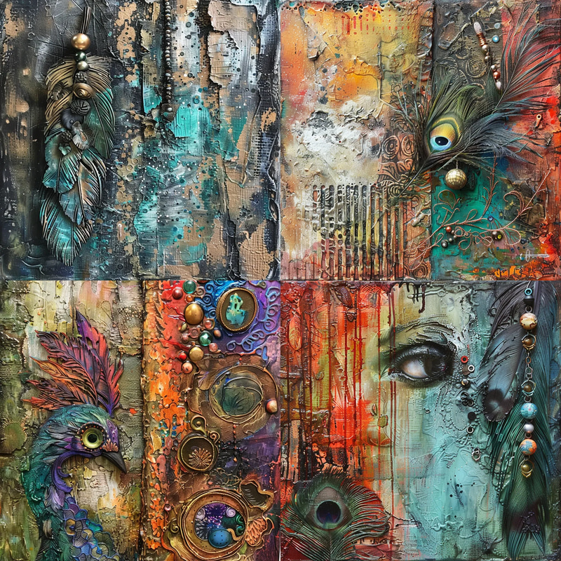 Canvas Spray Paint Abstract Art - Vibrant Mixed Media Collage for Modern Abstract Art Lovers and Creatives