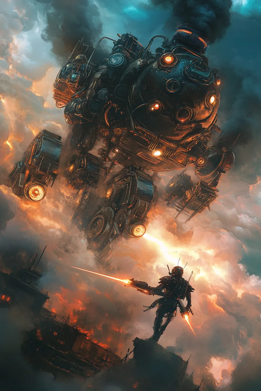 Flying Clockwork Dragon Breathing Steam Fire - Steampunk Science Fiction Art for Creative Projects and Visual Storytelling