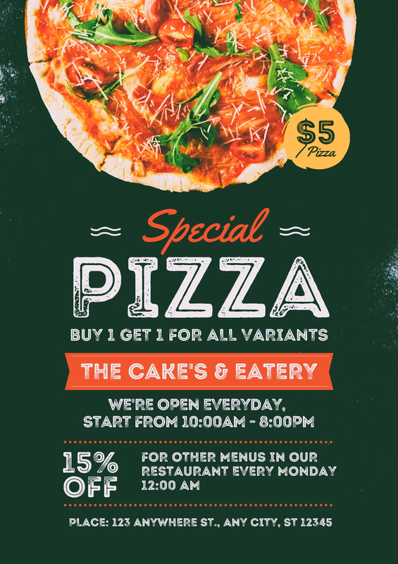 Pizza Promo Flyer - Black Red Modern Restaurant - Sleek Marketing Template for Creative Restaurant Campaigns
